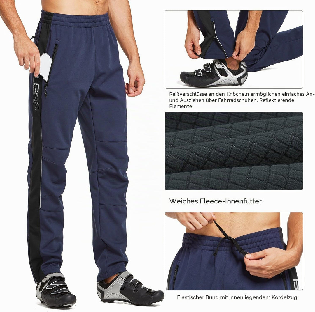 baleaf Fahrradhose für Herren, mit Fleece gefüttert, wasserdicht, Winddicht, Wanderhose, isoliert, O