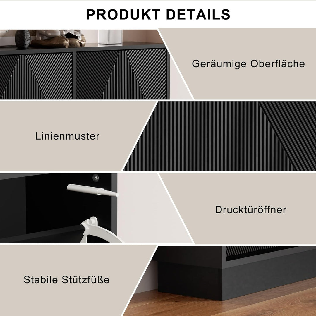 UEV Schuhschrank mit 4 Klappen, Schuhkipper Schuhkommode Schuhregal schmal für Flur mit Kippschutz/D