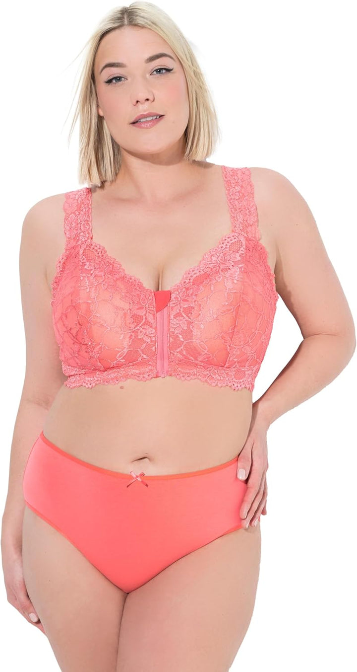 Ulla Popken Damen grosse Grössen Übergrössen Plus Size Midislips, 5er-Pack, einfarbig 710201 42-44 R