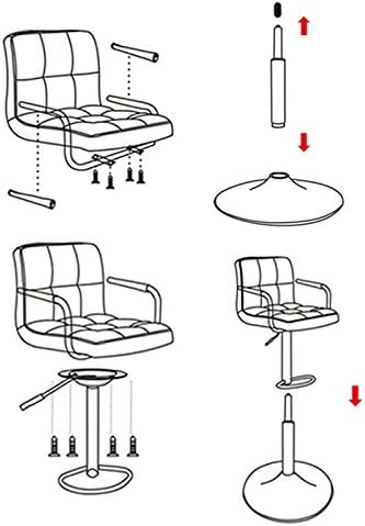 Flyelf 2 x Barhocker schwarz mit lehne und Armlehnen,höhenverstellbar 54,5-75,5cm