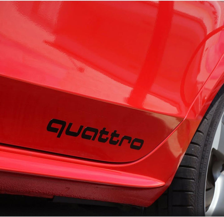 Audi 4G0064317Y9B Original quattro Dekorfolie quattro Schriftzug Schwarz Single, Single
