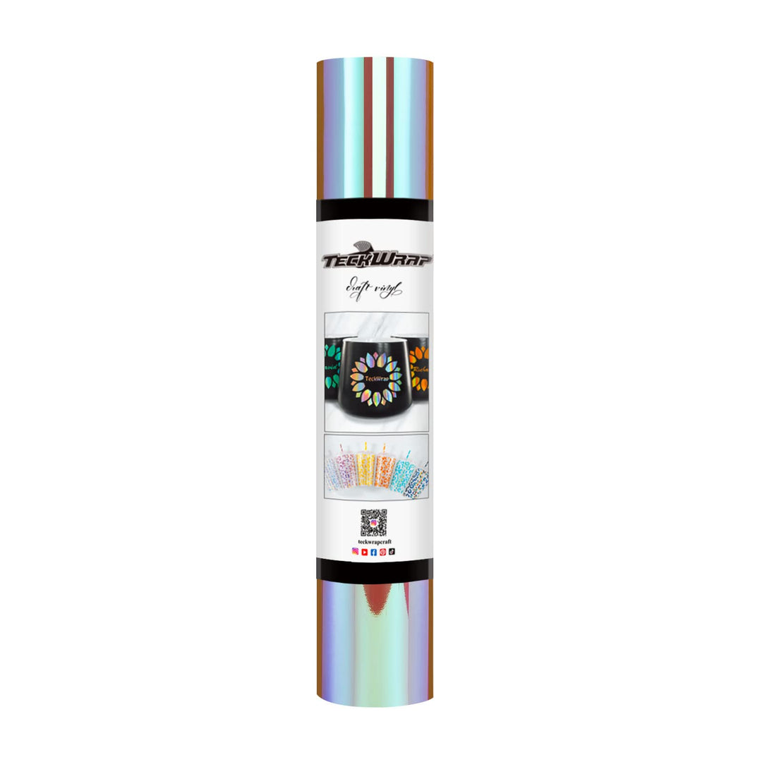 TECKWRAP Opal, holografisches Bastelvinyl, 0,3 m x 1,5 m, Sunset Pink Chrom, Rosa, Regenbogenfarben,