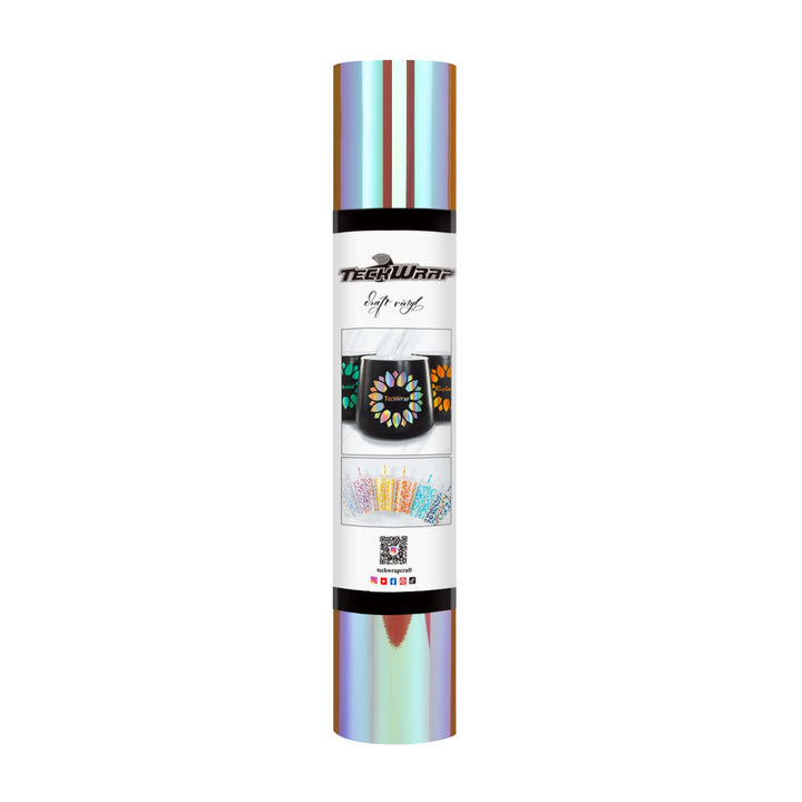 TECKWRAP Opal, holografisches Bastelvinyl, 0,3 m x 1,5 m, Sunset Pink Chrom, Rosa, Regenbogenfarben,