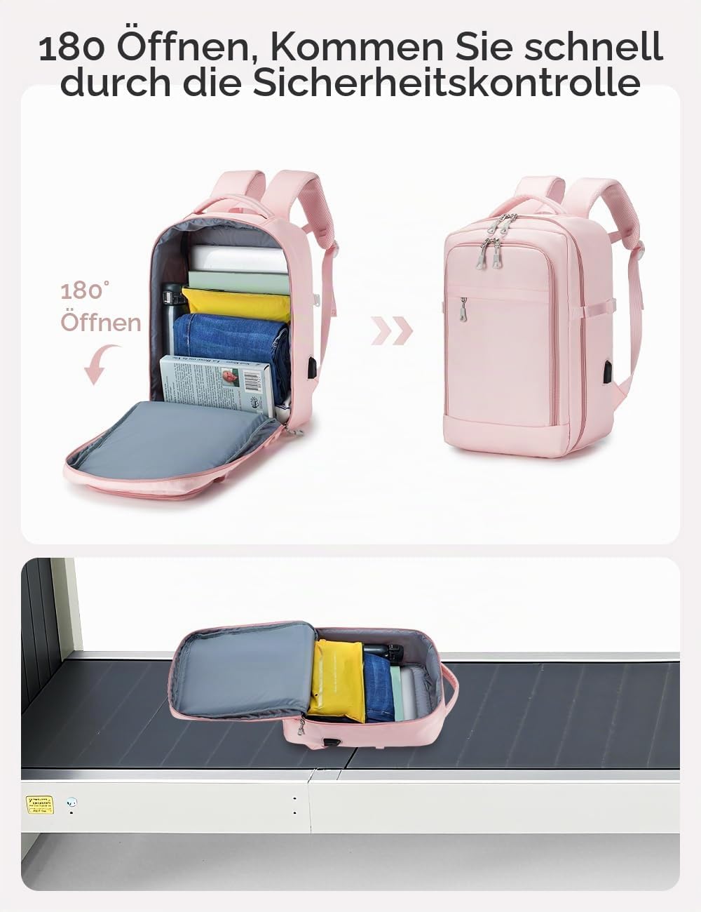 BAGZY 40x30x15cm Handgepäck Rucksack für British Airways jet2 Air France Reiserucksack Flugzeug 14 Z