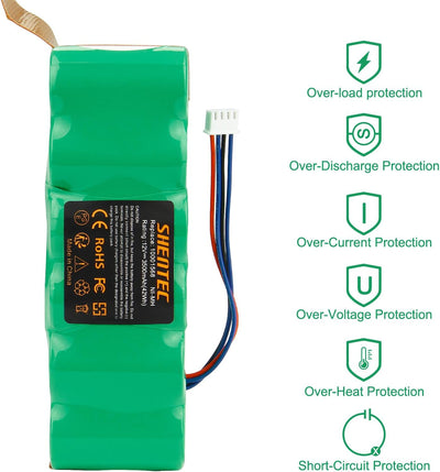 Shentec 12V 3500mAh NI-MH Ersatz Akku für Ecovacs Sweeper DD35 DE33 DE35 DE5G Deebot 900 Deebot 901