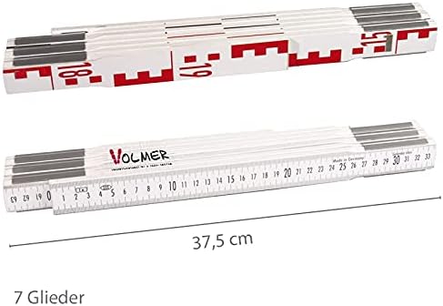 Nivellierzollstock 2 m (Geometer-Massstab), Transportlänge 37,5 cm – E-Teilung/mm-Teilung