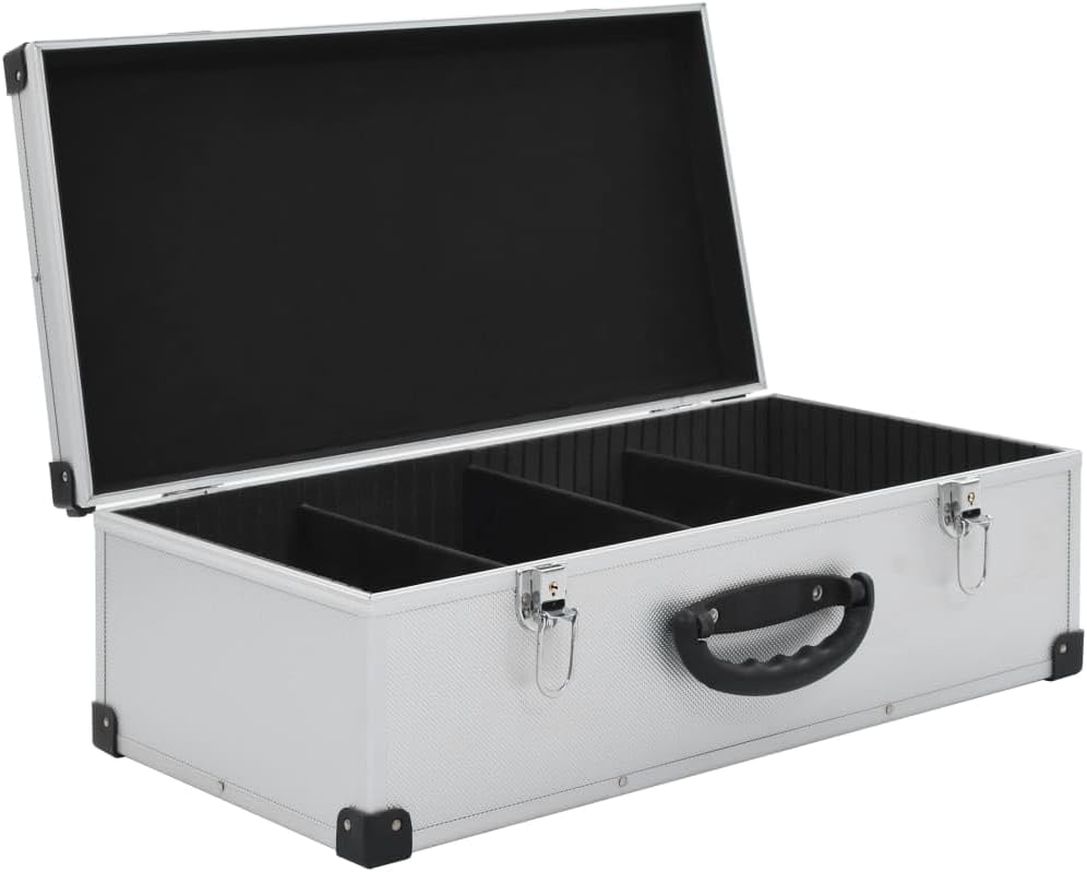 vidaXL CD Koffer für 80 CDs mit 2 Schlüsseln DJ Case Box Alukoffer Aufbewahrungsbox Transportbox Sor