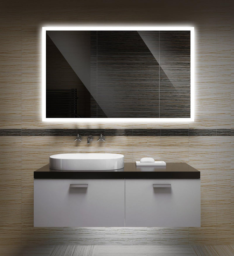 Bilderdepot24 Badezimmerspiegel mit Beleuchtung LED Spiegel - 100x60 cm - Badspiegel mit Licht - Des