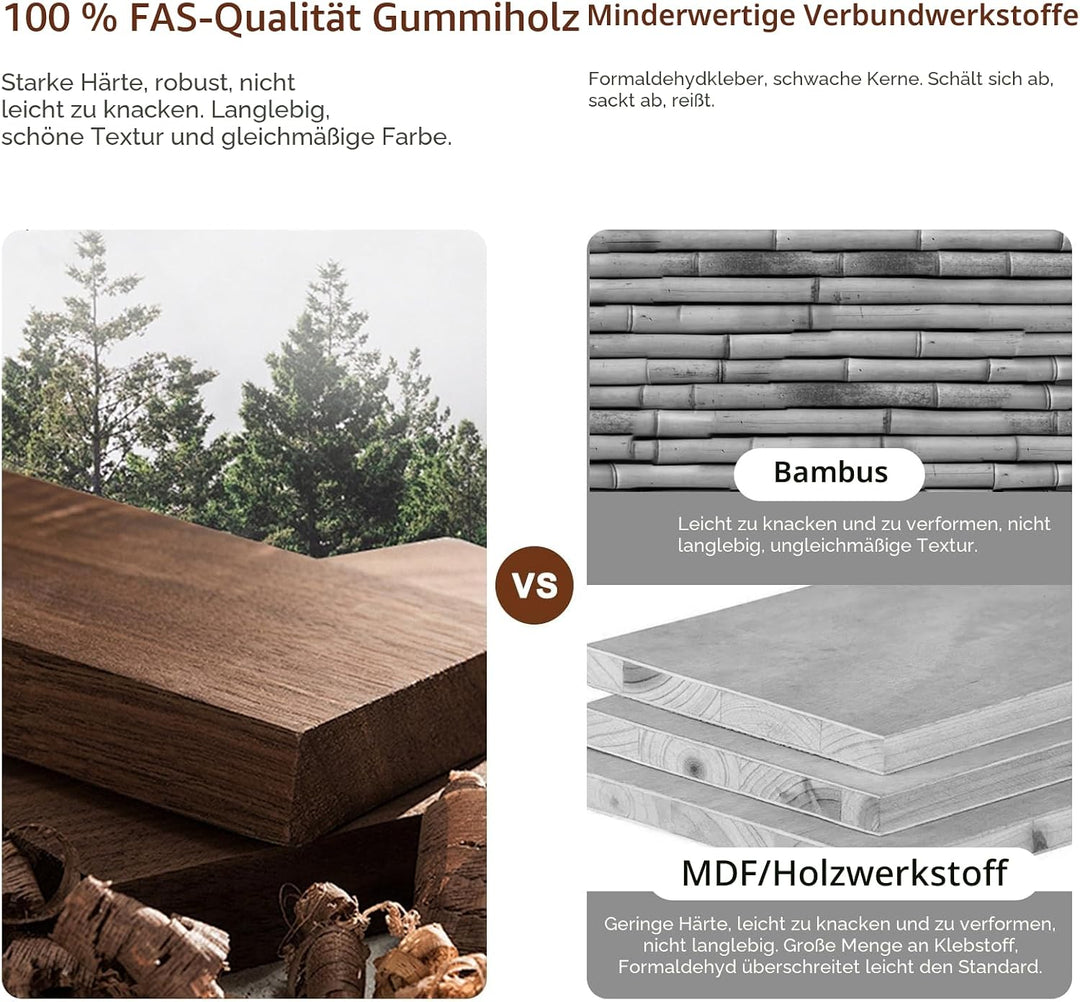 YQJJGL Massivholz-Beistelltisch mit Rollen, mobiler Stehtisch, 80 × 40 cm grosse Tischplatte, verste