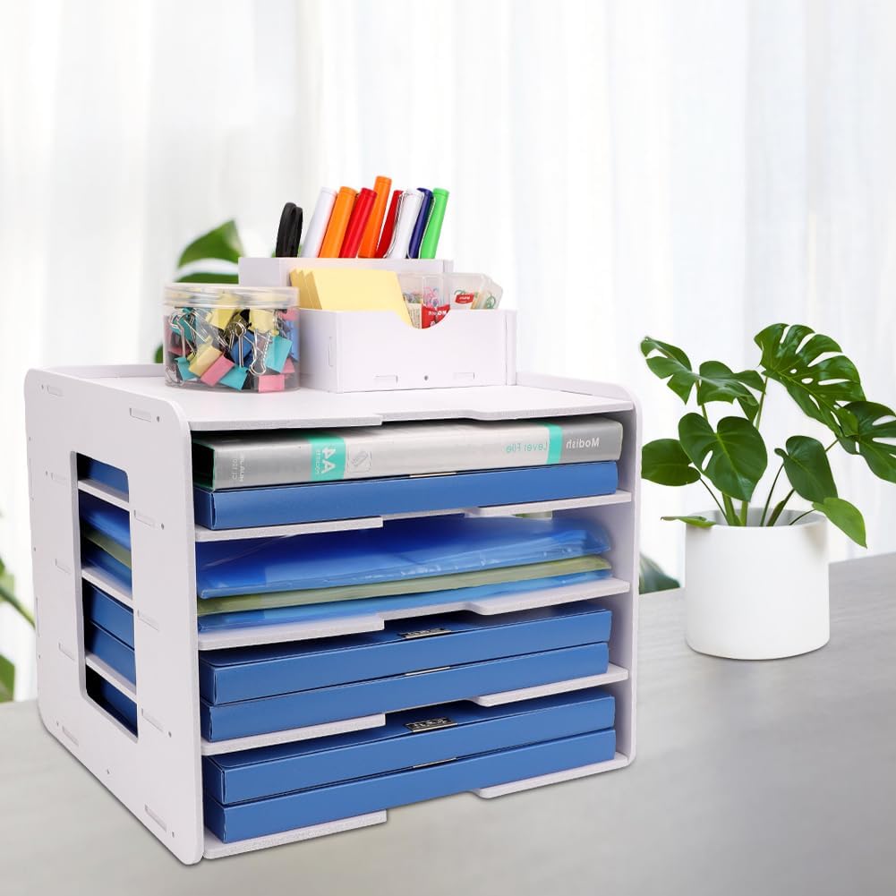 Umllpet Schreibtisch Organizer Briefablage, Stapelbares Dokumentenablage, A4 Papier Aktenaufbewahrun