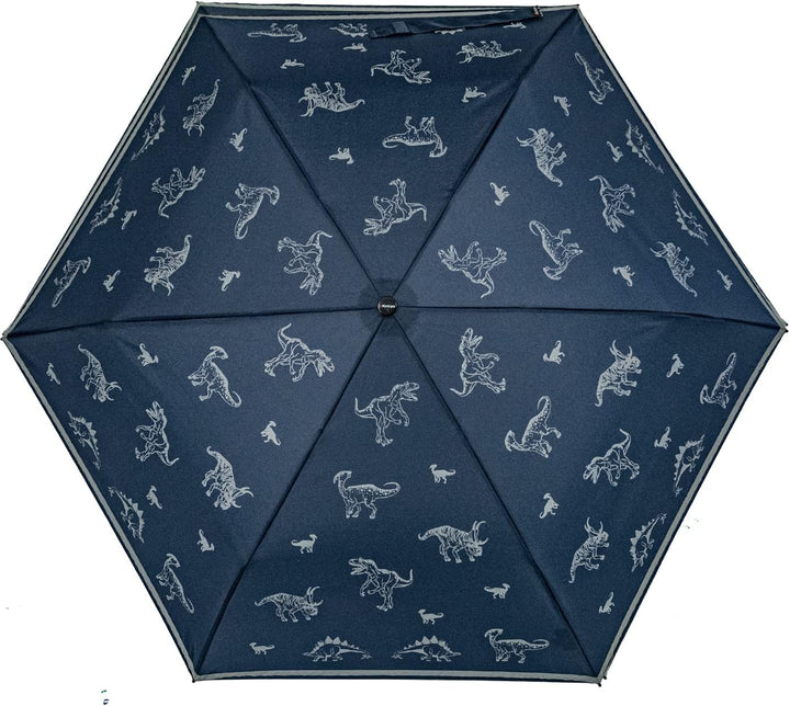 Knirps 4Kids Kinder-Taschenschirm reflective mit Reflexborte und reflektierenden Dinos - All Around