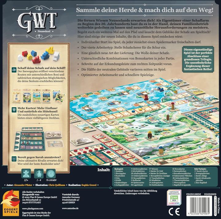 Eggertspiele | Great Western Trail – Neuseeland | Kennerspiel | Strategiespiel | 1-4 Spieler | Ab 12