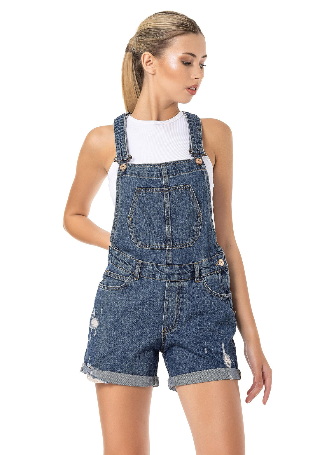 Redbridge Denim Latzhose für Damen Jeans Overall Jumpsuit 26W Blau, 26W Blau