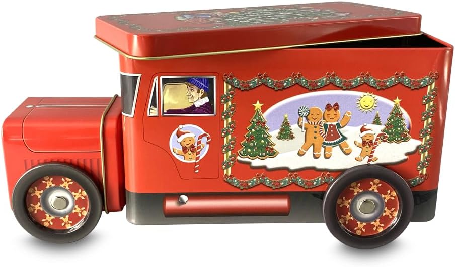Blechdose in Form eines Lieferwagens Lebkuchen Truck Keksdose Deko-Box Retro-Dose Aufbewahrung, Volu