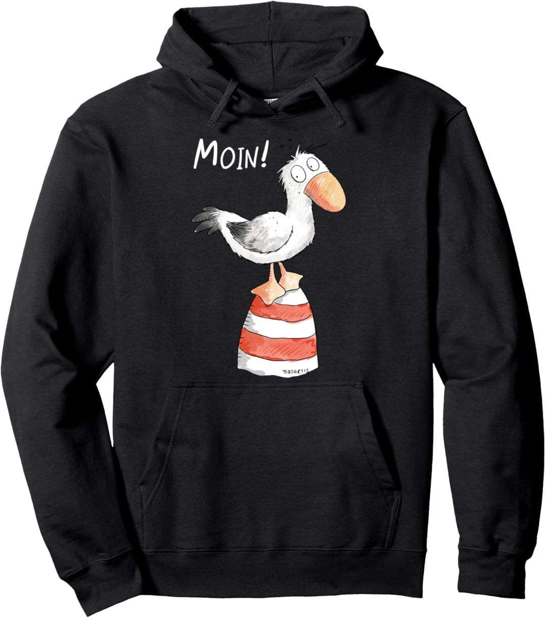 Moin Spruch I Nordsee Leuchtturm mit Möwe Fun Pullover Hoodie
