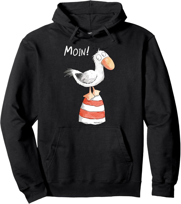 Moin Spruch I Nordsee Leuchtturm mit Möwe Fun Pullover Hoodie