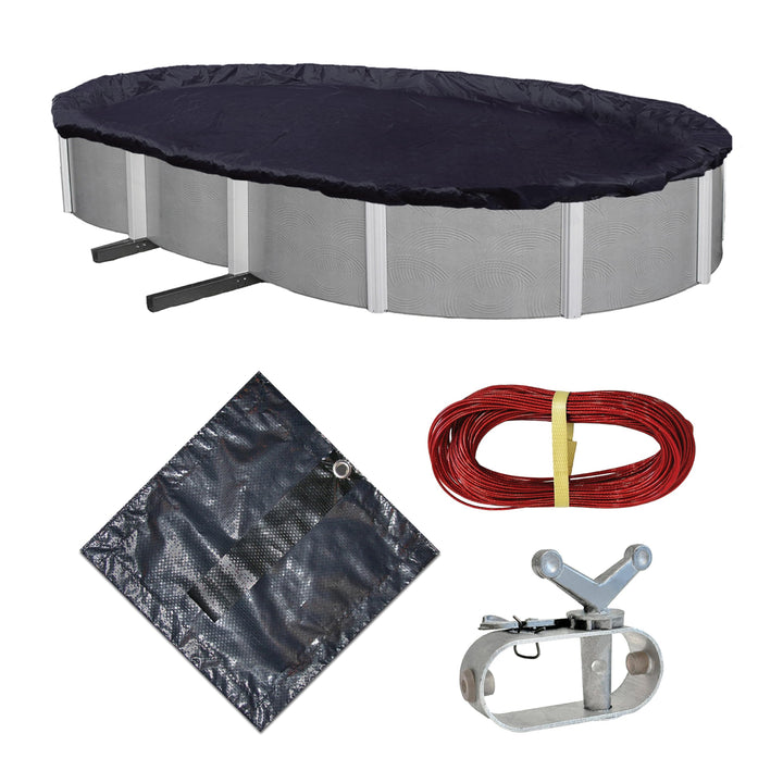 Defender 8 Jahr oval vor Ground Winter Pool Cover 15 by 30-Feet, 15 by 30-Feet
