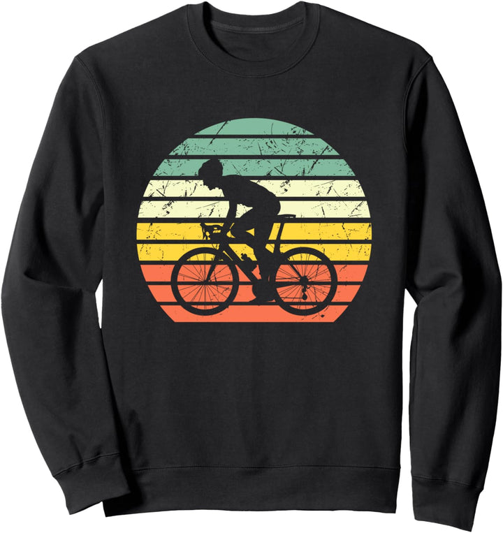 Radfahrer Rennrad Radfahren Retro Vintage Sonnenuntergang Sweatshirt