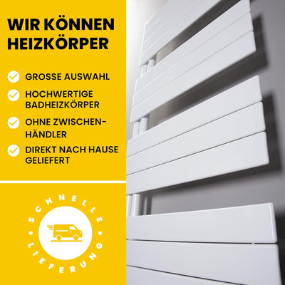 HEATSUPPLY® Design Handtuchheizkörper elektrisch weiss 1.510 x 600mm - Paneel Badheizkörper elektris