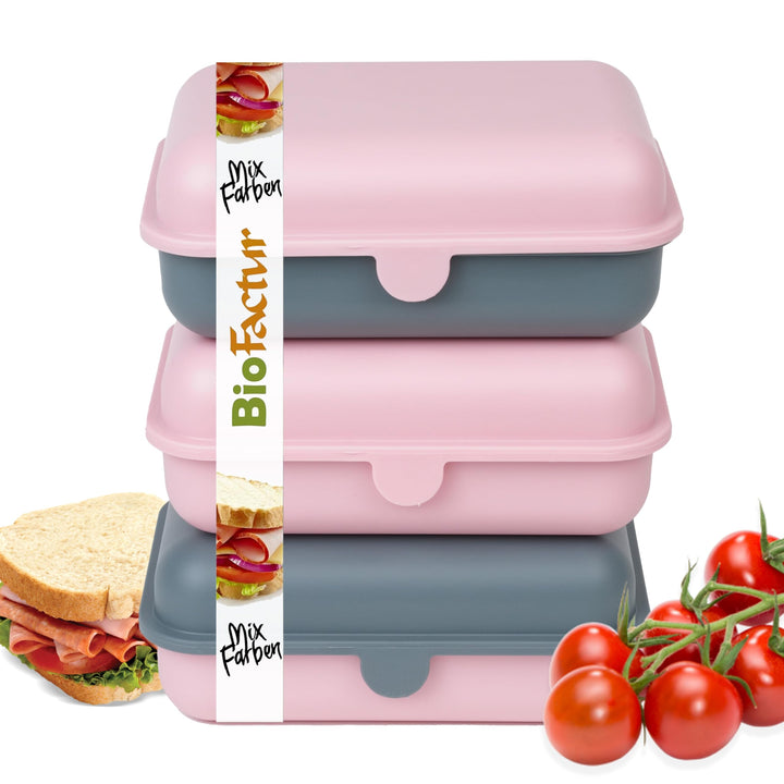 BioFactur Brotdose Erwachsene,Kinder | 3er Jausenbox Kinder | BPA Frei Vesperbox | Butterbrotdose Sp