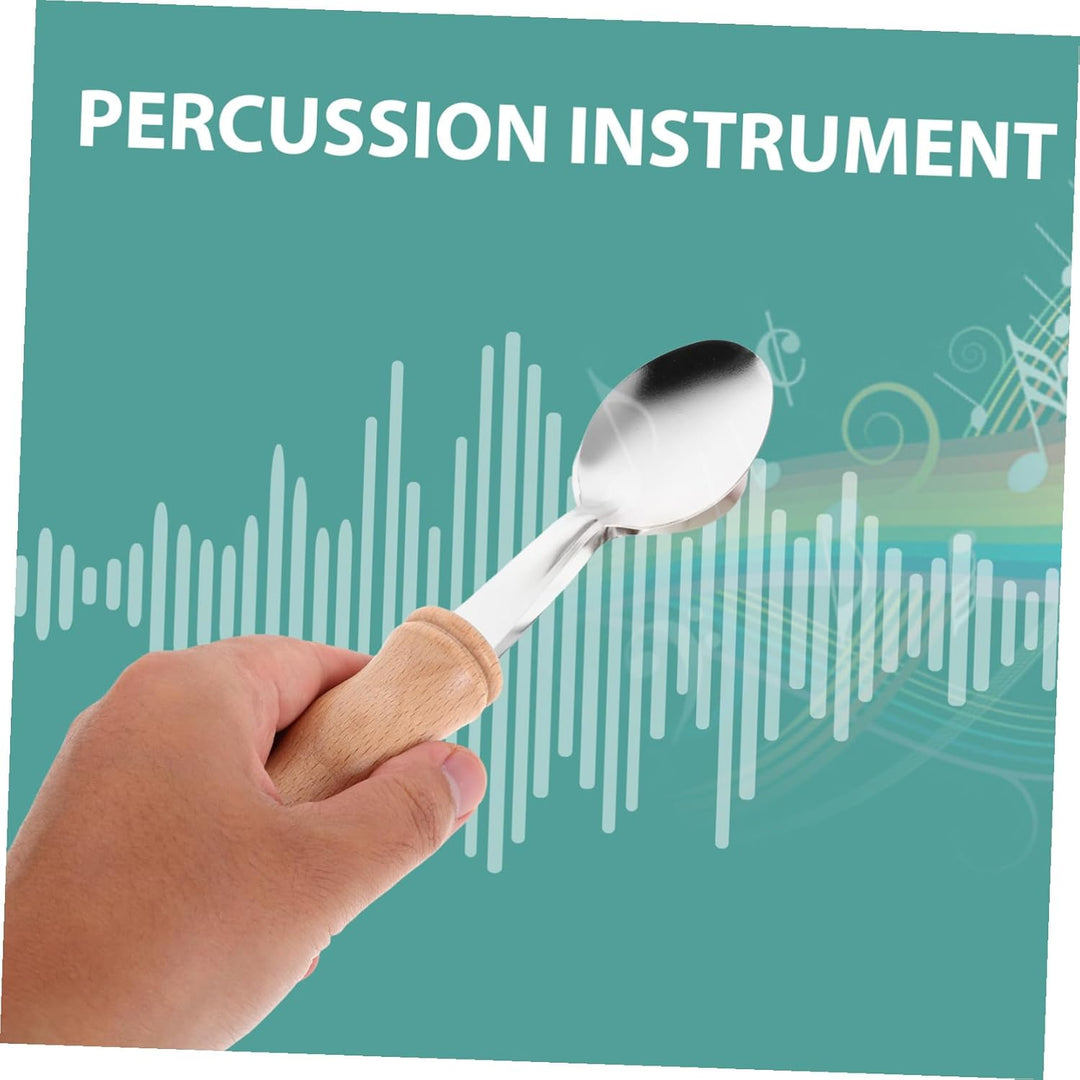 UPKOCH Musiklöffel Satz Aus Holz Und Metall Traditionelles Perkussionsinstrument Für Kinder Ergonomi