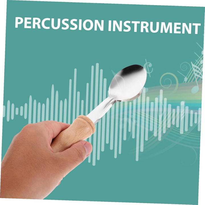 UPKOCH Musiklöffel Satz Aus Holz Und Metall Traditionelles Perkussionsinstrument Für Kinder Ergonomi