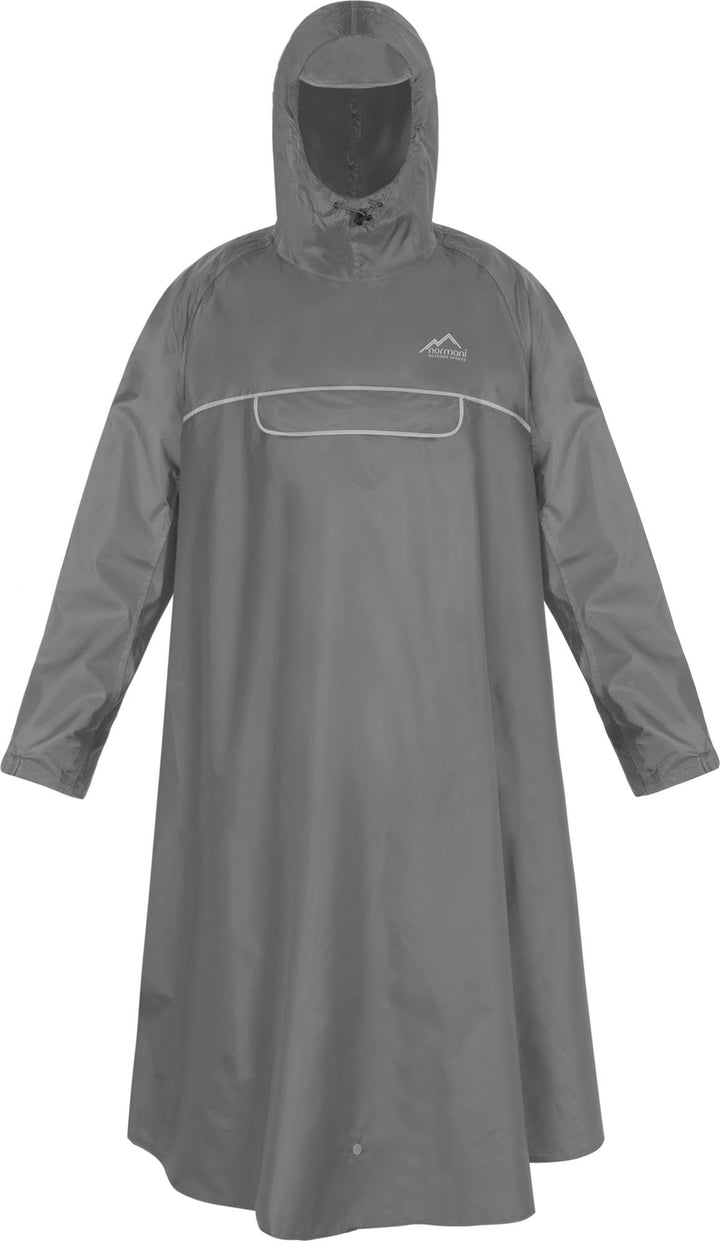 normani Unisex Regenponcho EXTRA Lang mit Ärmeln und Brusttasche für Damen und Herren - Brusttasche