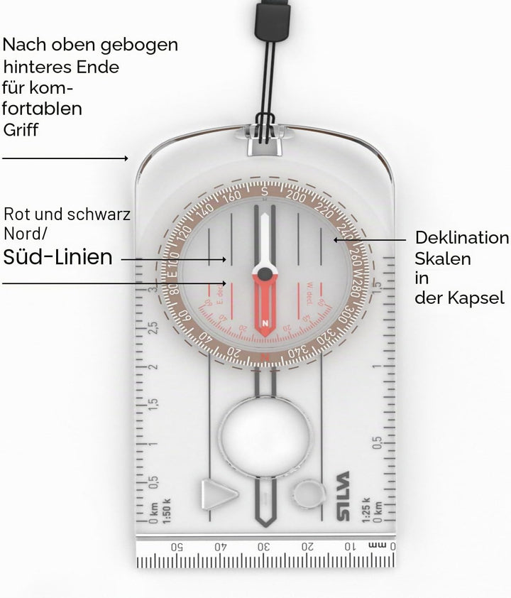 Silva Unisex-Adult Compass 3NL-360 Kompasse, durchsichtig, Einheitsgrösse