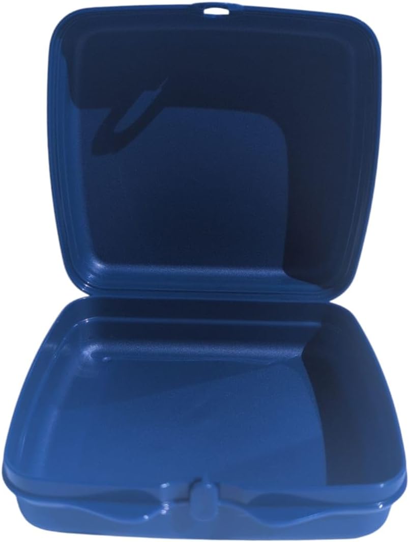 Tupperware Sandwich-Box Aufbewahrungsbox Brotdose quadratisch Sandwichbox Brotdose Twin blau mit Wal