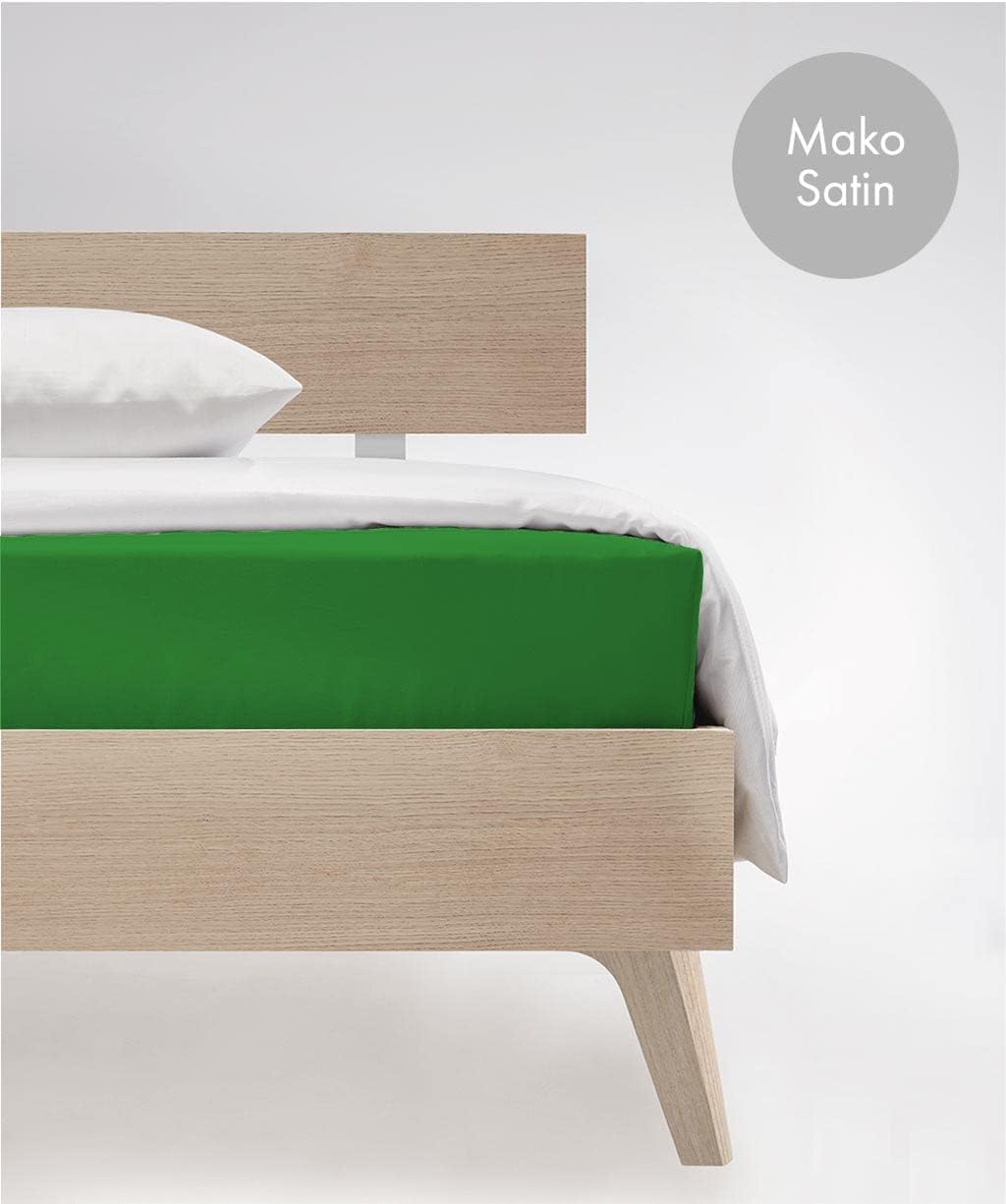 fleuresse L Uni-Colours-Bettlaken, Mako-Satin, Grasgrün, 270 x 260