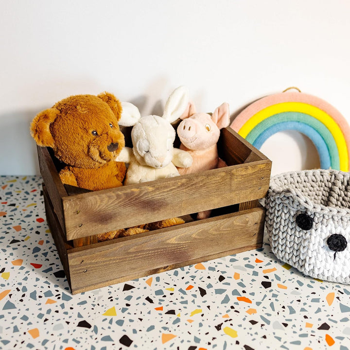 Creative Deco 3 x Kleine Holzkiste Wenge | 30 x 20 x 15 cm | Weinkisten Set Obstkiste Holz | Geschli