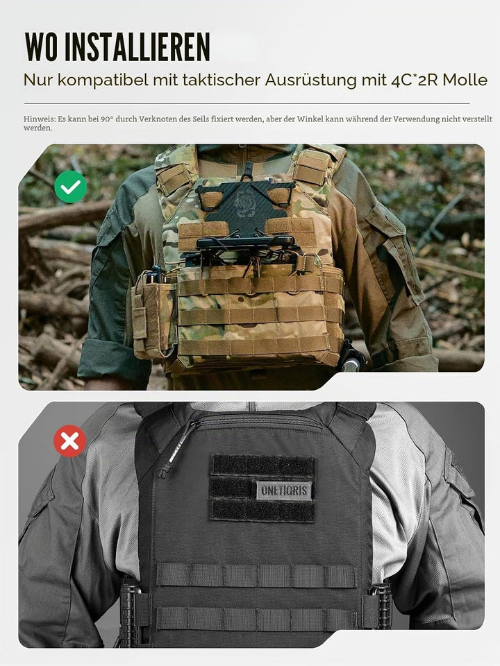 OneTigris Plattenträger Telefon Halterung Handyhalter Montageplatte für Plate Carrier Taktische West