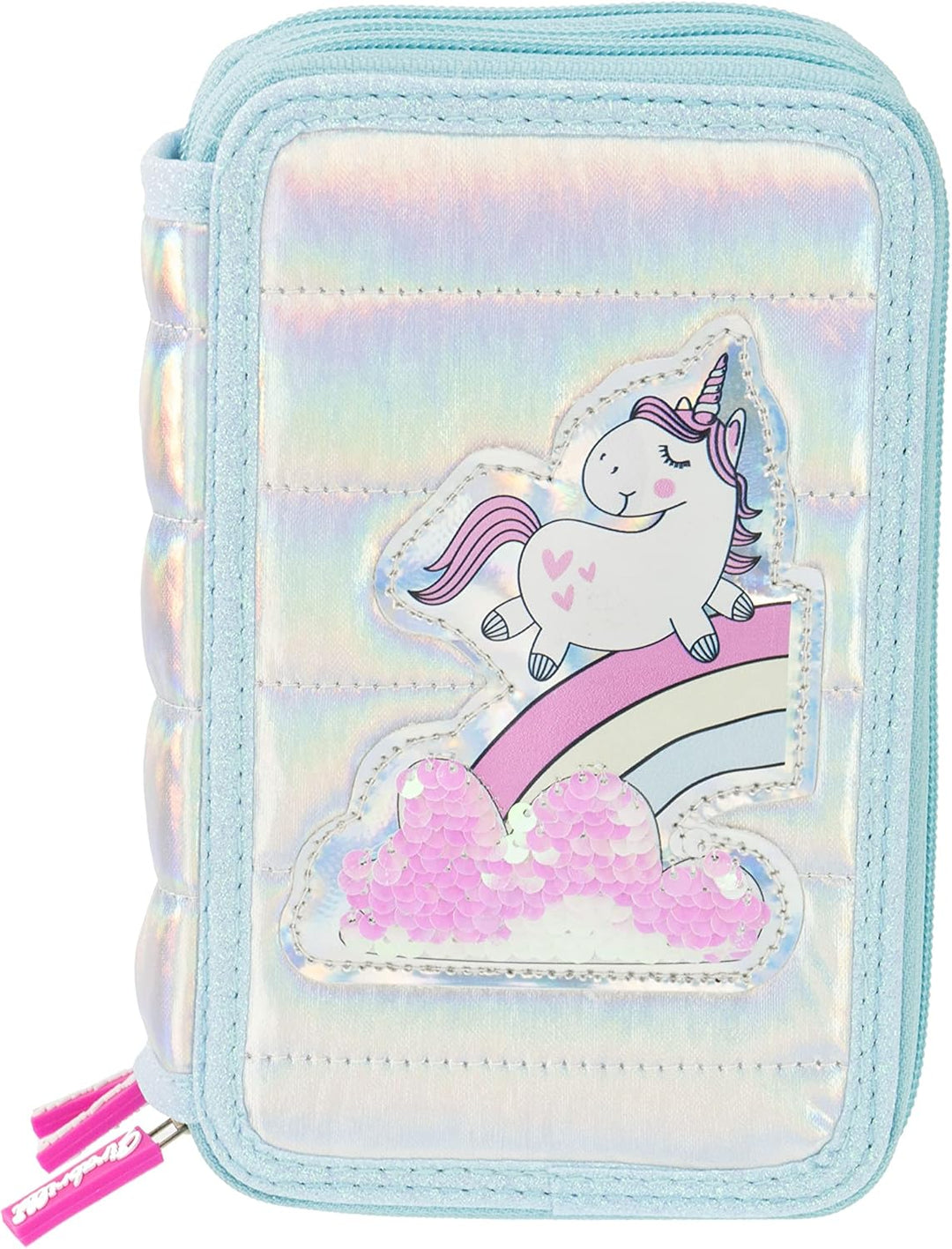 Girabrilla Girabrilla-19025 Federmäppchen Einhorn mit 3 Fächern für die Schule für Kinder, Dauneneff