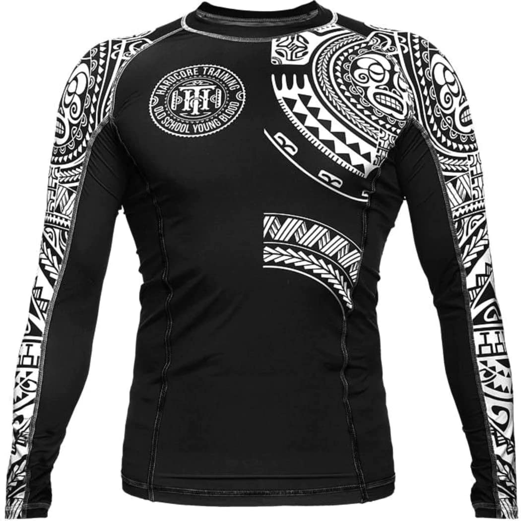 Hardcore Training Herren Manner Rashguard Kompression Lange Armel Jiu Jitsu MMA No-Gi Enge BJJ Grapp