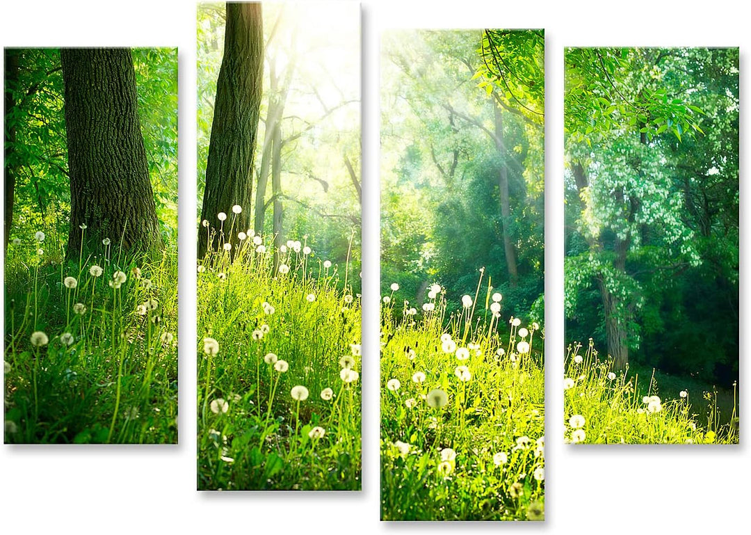 islandburner Bild auf Leinwand Spring Nature Schöne Landschaft Grünes Gras Und Bäume Bilder Wandbild