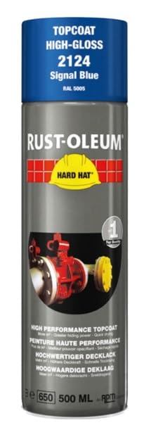 RUST-OLEUM 2184 Hard Hat Decklack Farbspray, stahlgrau-ral 7001 Stahlgrau-ral 7001 0.5 kg, Stahlgrau