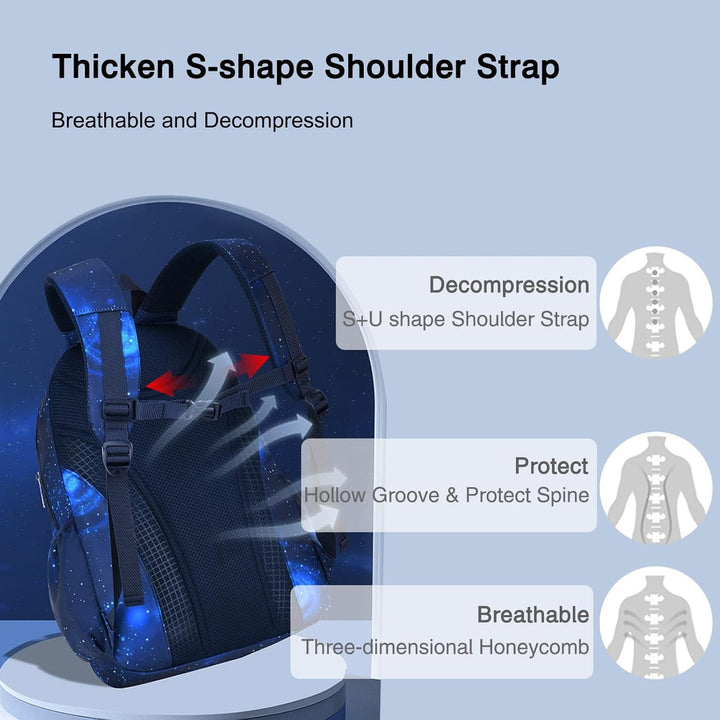 FANDARE Kinderrucksack Schulranzen Mehrfarbig Schultaschen Jungen Mädchen Schulrucksack Schultasche