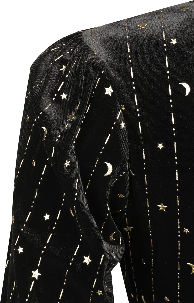 Hell Bunny Galactica Dress Frauen Mittellanges Kleid schwarz S Schwarz, S Schwarz