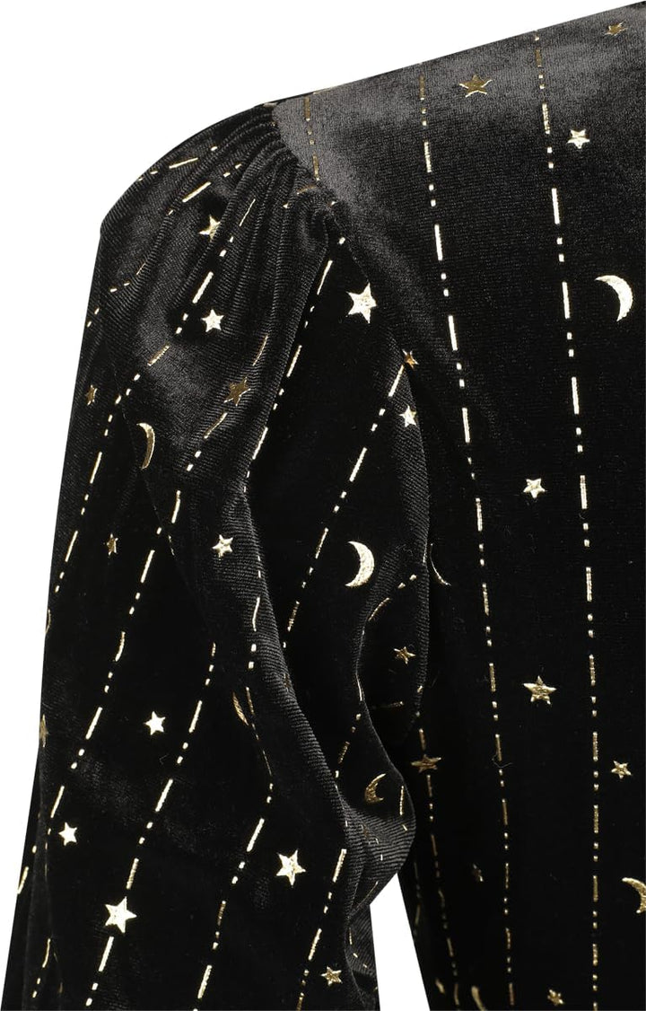 Hell Bunny Galactica Dress Frauen Mittellanges Kleid schwarz XS Schwarz, XS Schwarz