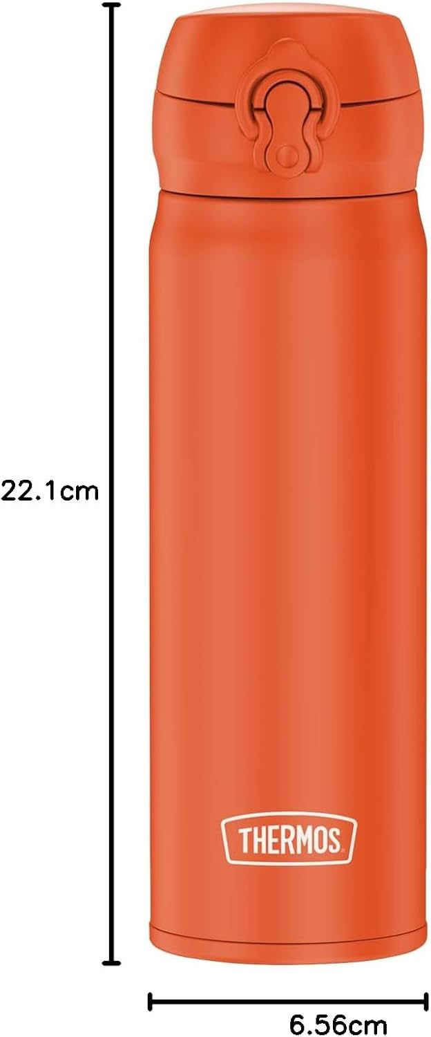THERMOS ULTRALIGHT BOTTLE 0,50l, glowing orange mat, Thermosflasche aus Edelstahl, 10 heiss / 20 h k