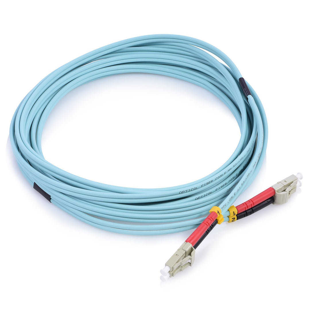 TPFNet Premium 5er Pack 10m LWL Glasfaser Fiber Patchkabel Netzwerkkabel OM3 Multimode LC/LC Duplex