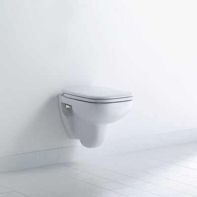 Duravit WC-Sitz D-Code, Toilettendeckel aus Urea-Duroplast, Klodeckel mit Edelstahl Scharnieren, Wei