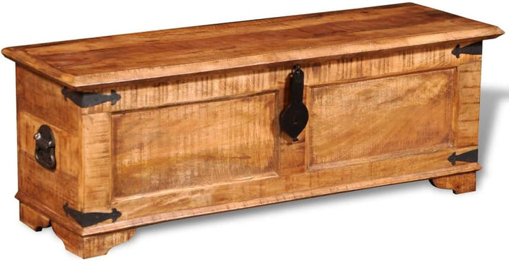 homiuse Aufbewahrungstruhe Raues Mangoholz Schatztruhe Schatzkiste Truhe mit Deckel Schatzkiste Holz