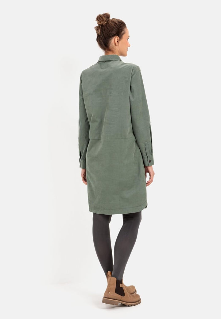 camel active Damen Hemdblusenkleid mit Langen Ärmeln XXL Smoke Khaki, XXL Smoke Khaki