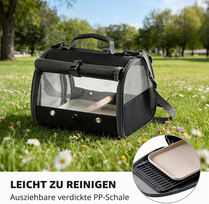 Tragetasche Für Papageien, Meerschweinchen-Tragetasche Mit Stehsitz Und Tablett, Transportbox Kaninc