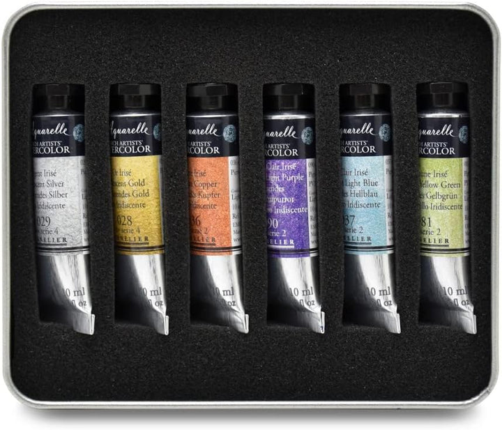 Sennelier l'Aquarelle Irisierende Farben, Pastels & Metallics Selection 6 Tuben ? 10ml