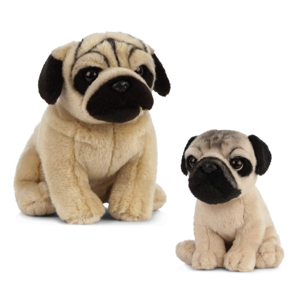Living Nature AN498 Plüschtier für Hunde und Welpen, Bulldoggen, braun, Bundle Mops Bundle, Mops Bun