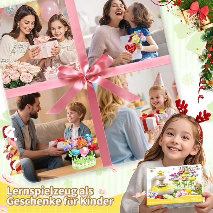 Blumenstrauss-Bastelset, DIY Blumen Bastelset Kinder, Kunsthandwerk-Lernspielzeugset für Mädchen im