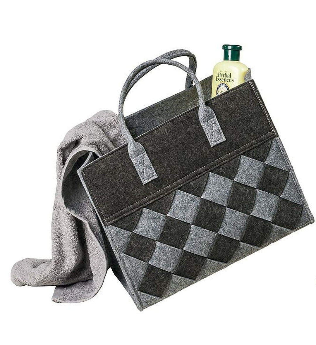 LaFiore24 Filztasche Einkaufstasche Shopper Grau-klein, Grau-klein