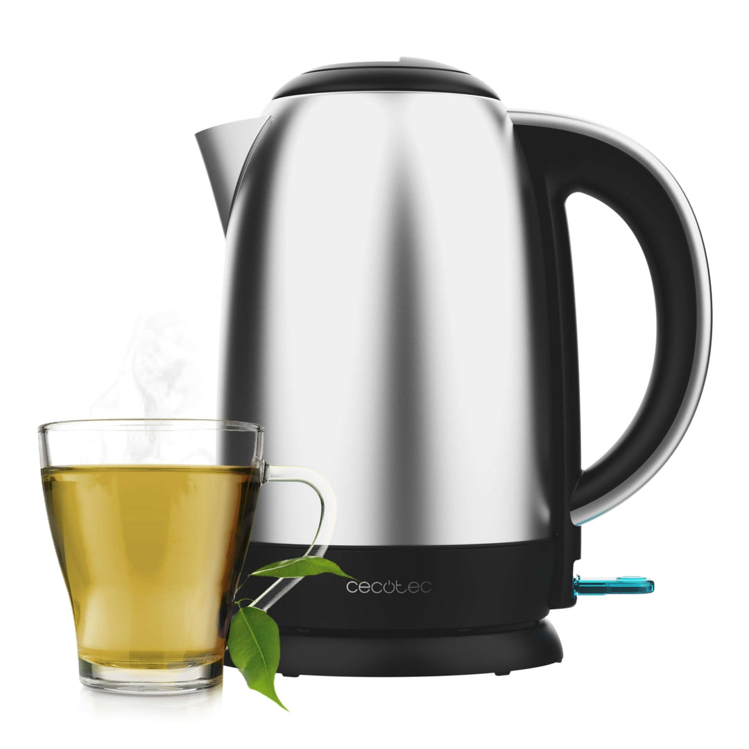 Cecotec Elektrischer Wasserkocher 1,7 L Thermosense 200 Steel. 2200 W, Edelstahlgehäuse, 360° drehba
